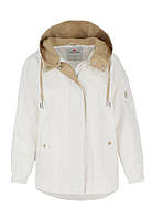Женская куртка короткая - ветровка с капюшоном, Volcano белая 2XL
