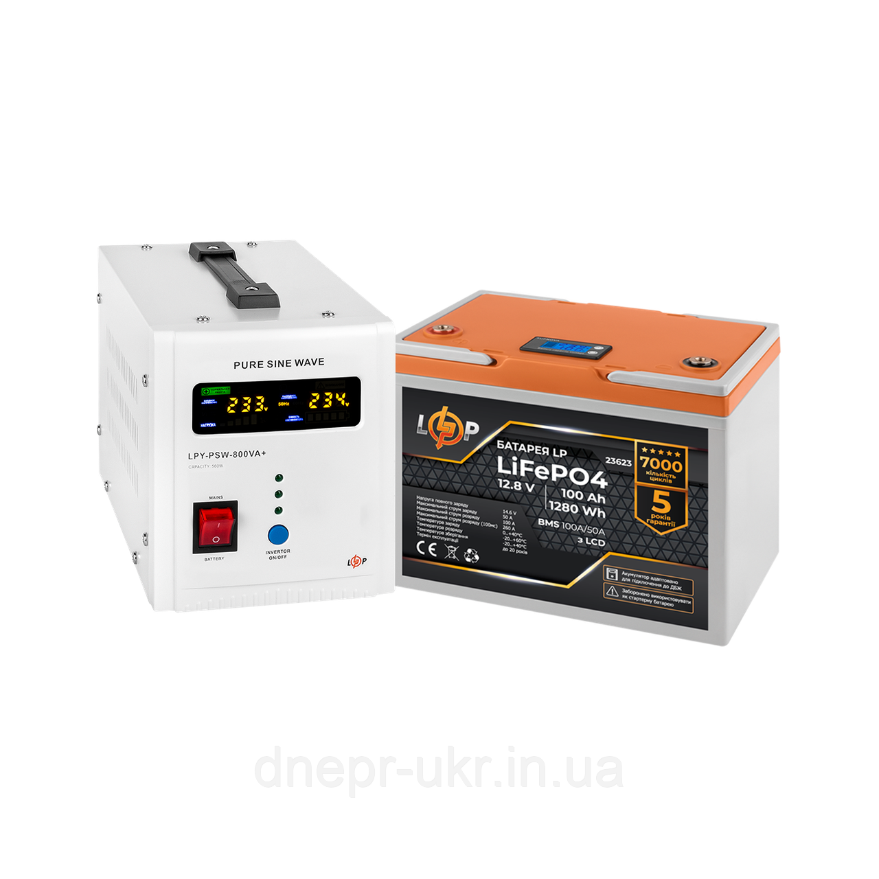 Комплект резервного живлення LP (LogicPower) ДБЖ + літієва (LiFePO4) батарея (UPS W800+ АКБ LiFePO4 1280W)
