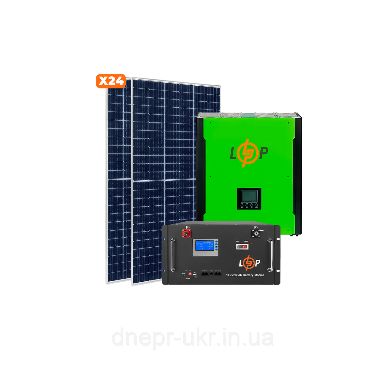 Сонячна електростанція (СЕС) Преміум + GRID 3Ф 10kW АКБ 11kWh LiFePO4 230 Ah