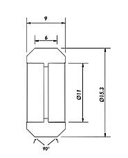Ролик для роликової каретки профілю серії 20 V-Slot D=15.3 mm (чорний), фото 5