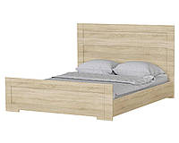 Ліжко з високим ізголів'ям для спальні 160х200 Light Дуб сонома, двоспальне ліжко в білому кольорі