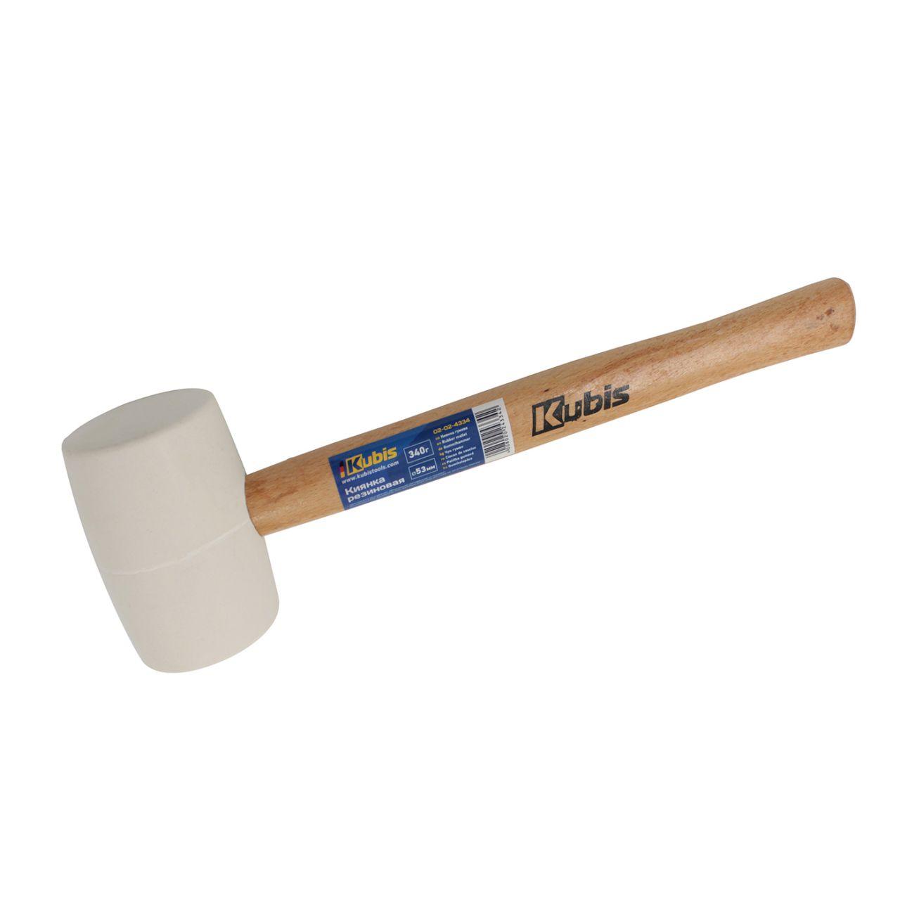 Киянка гумова 340г 53мм, біла гума, дерев'яна ручка Kubis (02-02-4334)