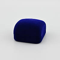 Футляр Классика для кольца сережек 42600 синий бархат размер 6х3.5 см