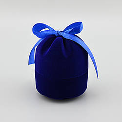 Футляр Подарунок для каблучки сережок 42621 синій оксамит розмір 6х5 см