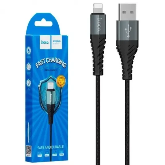 Кабель HOCO COOL DATA CABLE X 38 IP lightning — usb Шнур для заряджання та передавання даних USB кабель для телефона, фото 1