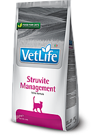 Лечебный сухой корм для котов Vet Life Management Struvite при заболеваниях нижних мочевых путей 2кг.
