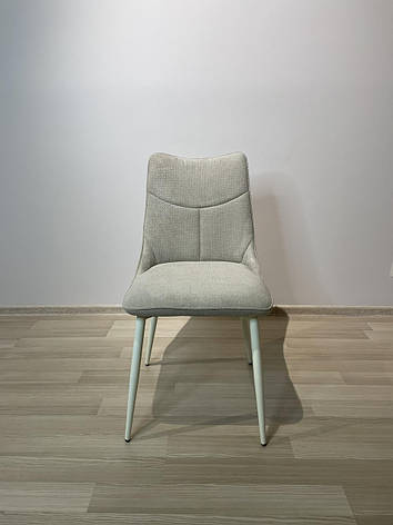 Обідній стілець KELVIN Tes Mobili, колір бежевий/ніжки білі, фото 2