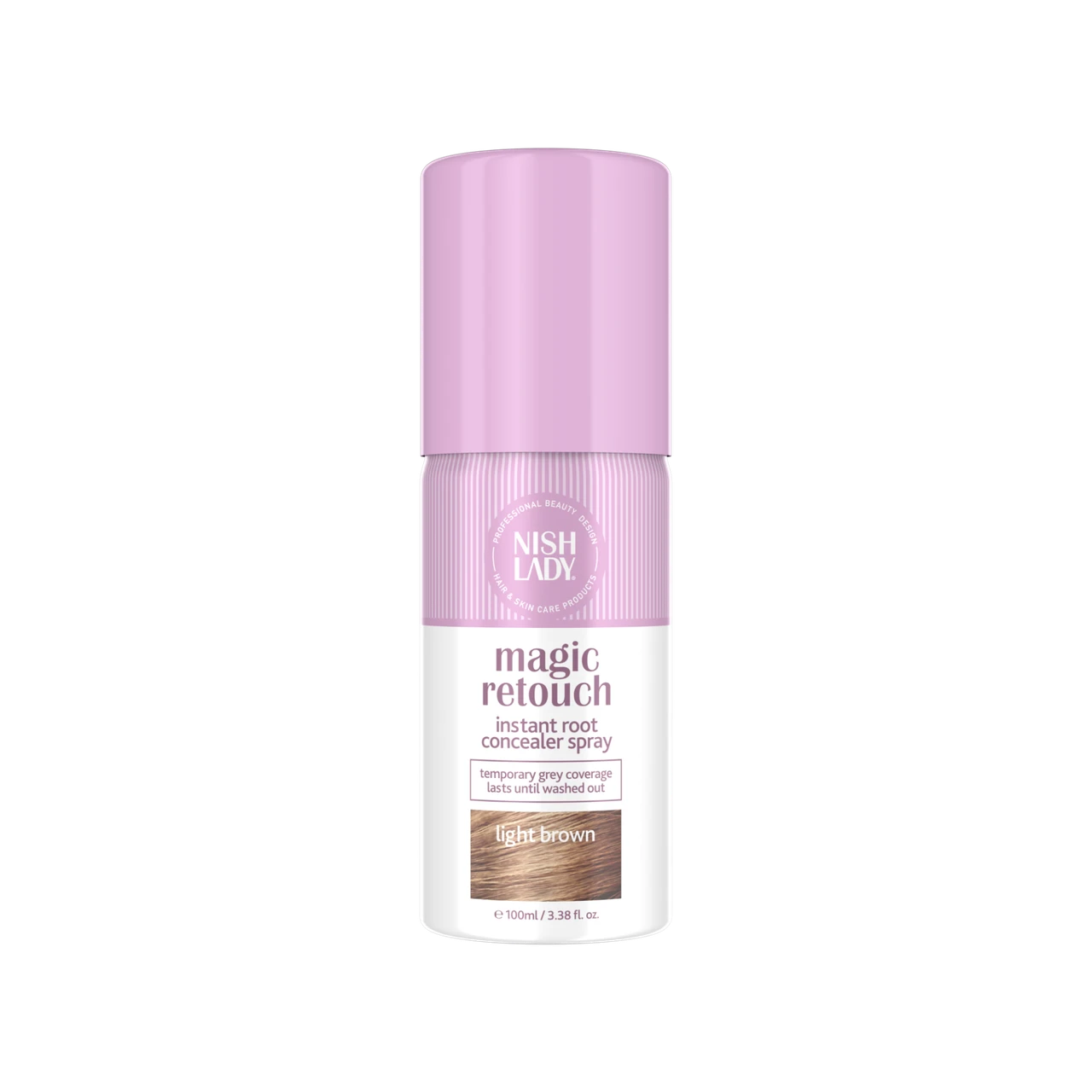 Камуфлюючий спрей для сивого волосся NishLady Magic Retouch Spray Light Brown 100ml, фото 1