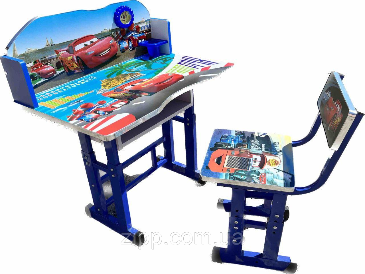 Парта та стілець дитячі B-43507 Тачки Блискавка Маквін Blue, фото 1