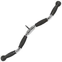Ручка для верхней тяги W-образная 70 см York Fitness с резиновыми рукоятками (хром)