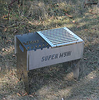 Розкладні мангали з неіржавкої сталі Мангал автоматичний на 8 шампурів із регулюванням висоти дна, фото 5