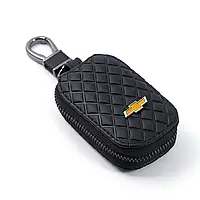 Чехол-брелок для ключей с карабином (ключница) Chevrolet Ромб черний