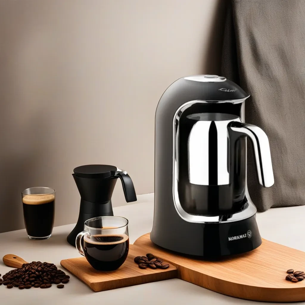Електрична турка кавоварка для кави по-турецьки Korkmaz A860  Kahvekolik Turkish Coffee Machine, турка нержавіюча сталь, фото 1