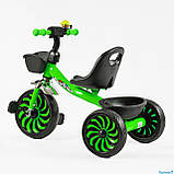 Велосипед 3-х колісний "Best Trike" колеса EVA, сталева рама, дзвіночок, 2 кошики,зелений, фото 5