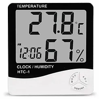 Термометр - гігрометр  HTC-1 / Годинник настільний з гігрометром і термометром / Білий