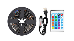 Світлодіодна USB стрічка MHZ 5050 RGB LED з пультом 7572 / 2 м