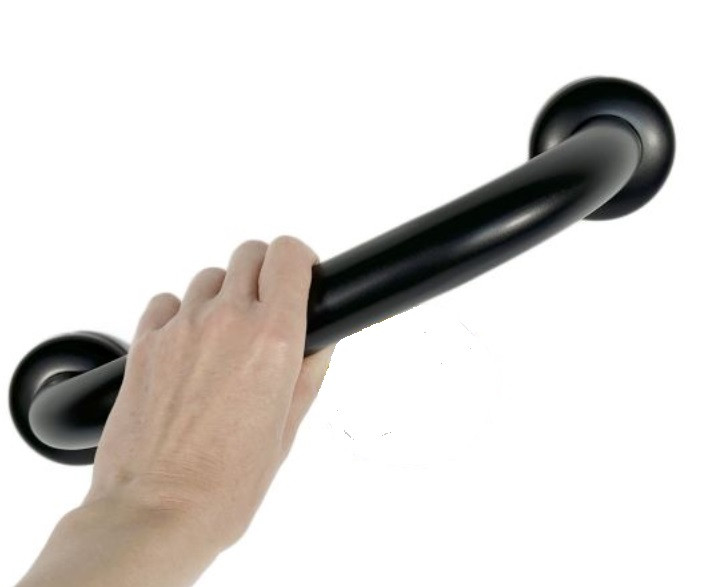 Прямий поручень для ванни 30 см, нержавіюча сталь, D32 мм, чорний Sanpreis