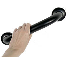 Прямий поручень для ванни 30 см, нержавіюча сталь, D32 мм, чорний Sanpreis