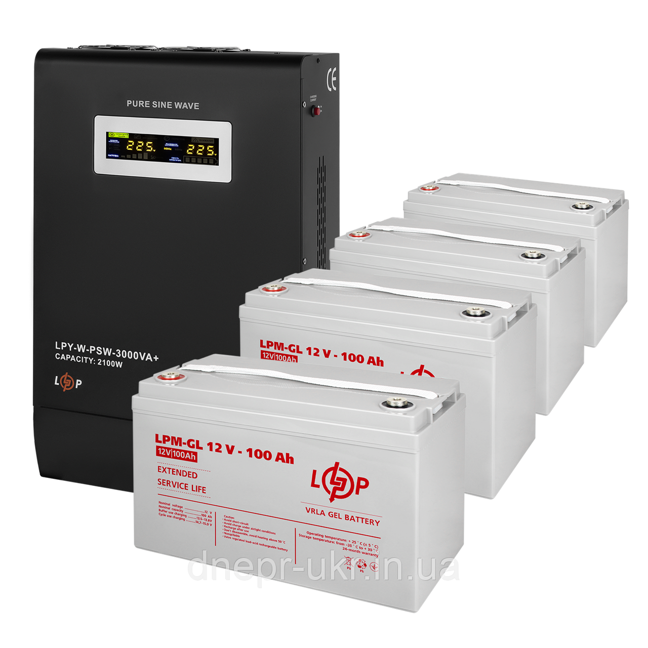 Комплект резервного живлення LP (LogicPower) ДБЖ + гелева батарея (UPS W3000 + АКБ GL 5600W)