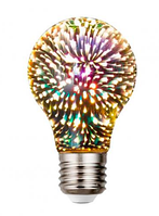Лампочка 3D феерверк (8809)/ Лампа-ночник / Декоративная LED лампочка / Серебряный
