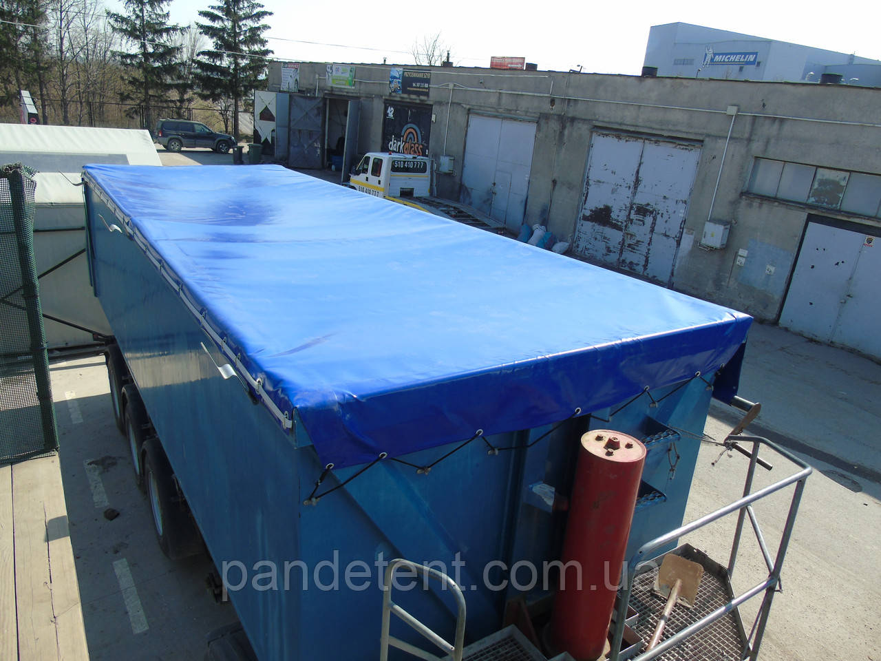 Тент на напівпричіп зерновоз самоскид під замовлення з ПВХ 650 грам/м2.