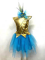 Карнавальный костюм Цветочек с фатиновой юбкой и золотистой кофточкой, 100-116 см