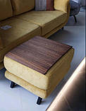 Дерев'яна накладка, столик, килимок на підлокітник дивана. Дерев'яний килимок на столик, пуф. Колір Россі", фото 2