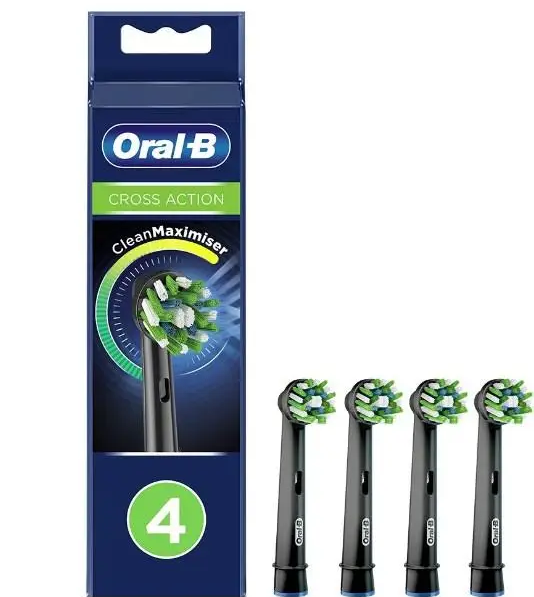 Змінні зубні насадки Oral-B Cross Action Black EB 50 BRB 4шт, Чорна зубні насадки Oral-B
