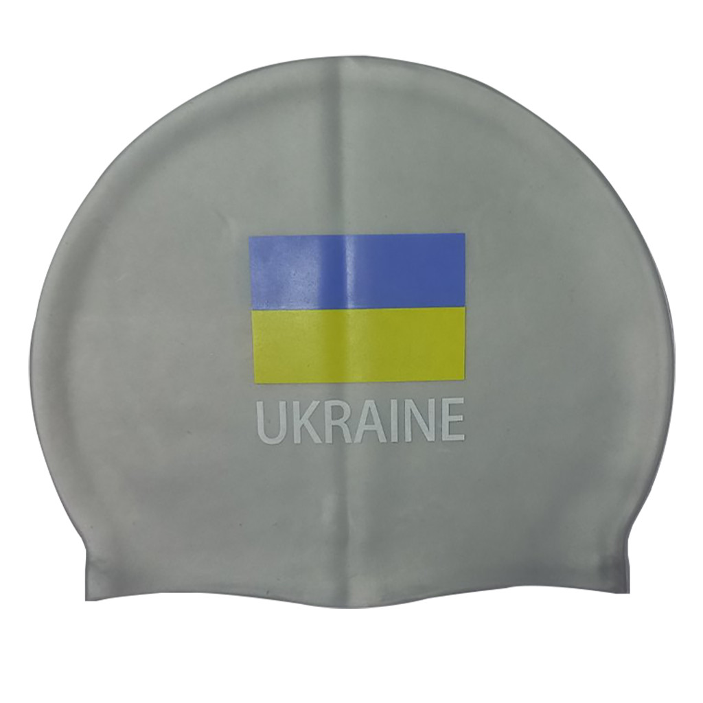 Шапочка для плавання Ukraine силіконова сіра