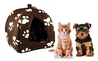 Флисовый домик Pet Hut для собак и кошек, лежанка для домашних животных