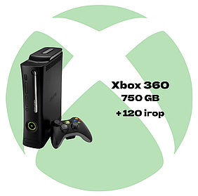 Ігрова приставка Xbox 360 750GB + 120 ігор (Б/У)