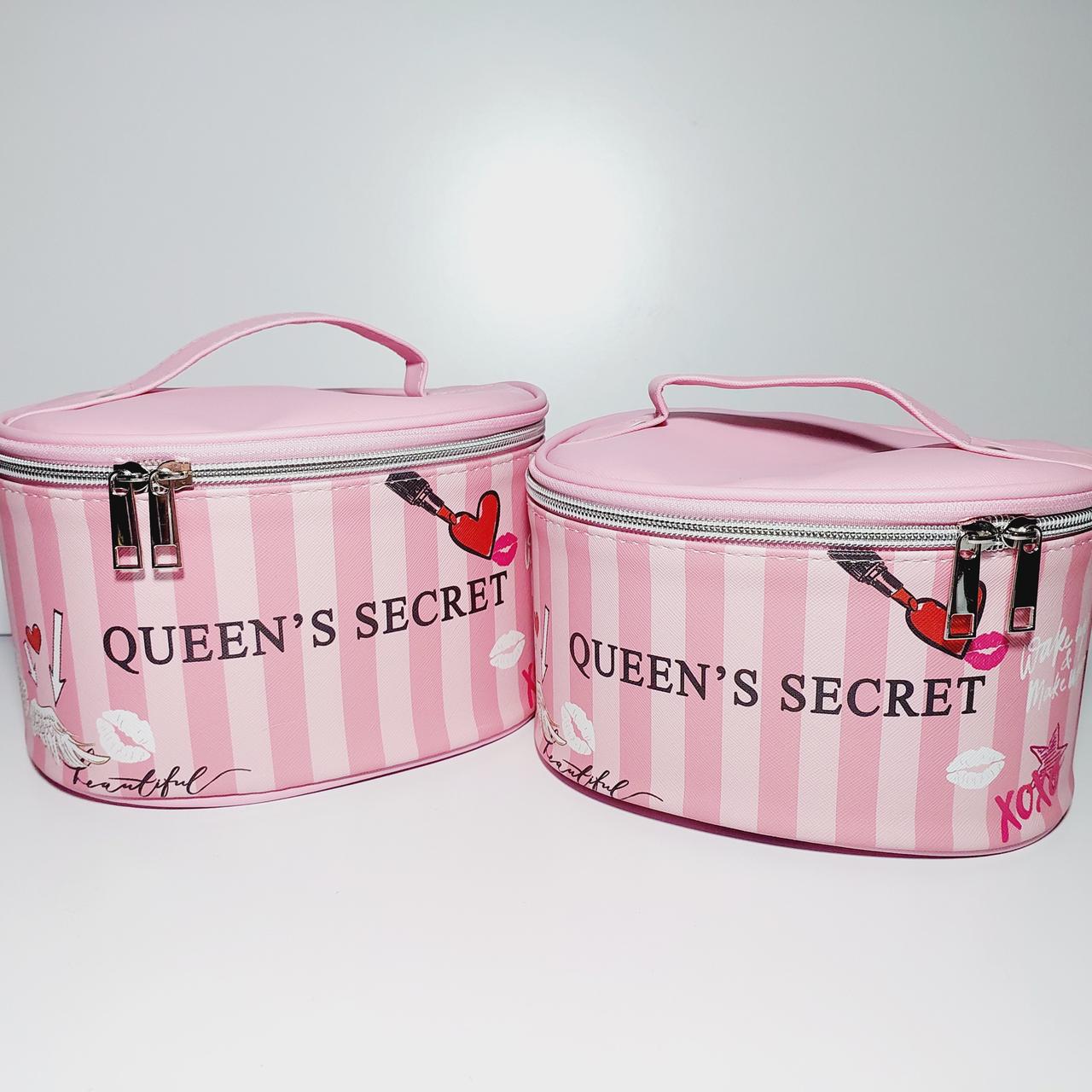 Набір косметичок скринь рожевий "Queen's secret" 2 шт. різного розміру, фото 1