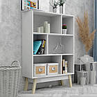 Стелаж для дому W6 на дерев'яних ніжках. Полиця для книг етажерка, поличний стелаж книжкова шафа