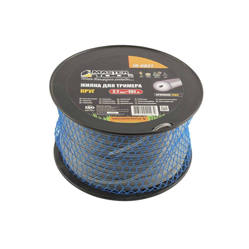 Жилка для тримера MASTERTOOL КРУГ АРМОВАНИЙ 2.70 мм 151 м котушка 19-0827, фото 1