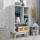 Стелаж для дому W8 на дерев'яних ніжках. Полиця для книг етажерка, поличний стелаж книжкова шафа