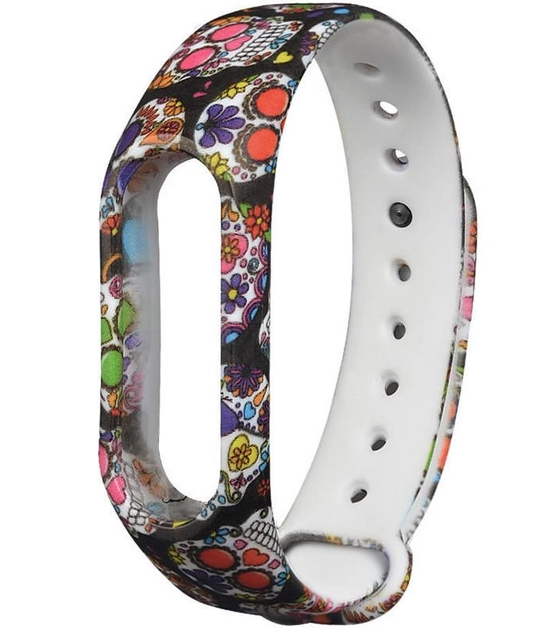 Ремінець на розумний браслет Xiaomi Mi Band 5/6 / Кольоровий череп
