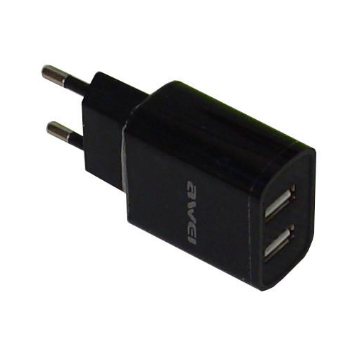 Блок живлення Awei C3 / Адаптер AWEI 2 USB / швидка зарядка (7658) / Чорний, фото 1
