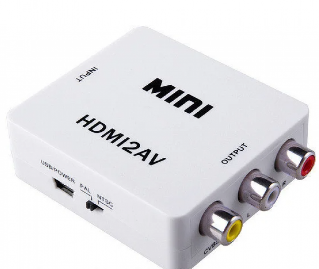 Конвертер HDMI to AV RCA тюльпан переходник / Адаптер 1080p з живленням / Білий, фото 1