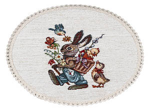 Пасхальна серветка на стіл кругла гобеленова LiMaSo 20 см ROUND1240M