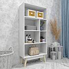 Стелаж для дому W13 на дерев'яних ніжках. Полиця для книг етажерка, поличний стелаж книжкова шафа