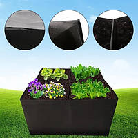 Садовий контейнер для рослин 600х600х300 мм (на 4 відсіки, для квітів, зелені, овочів тощо), фото 6