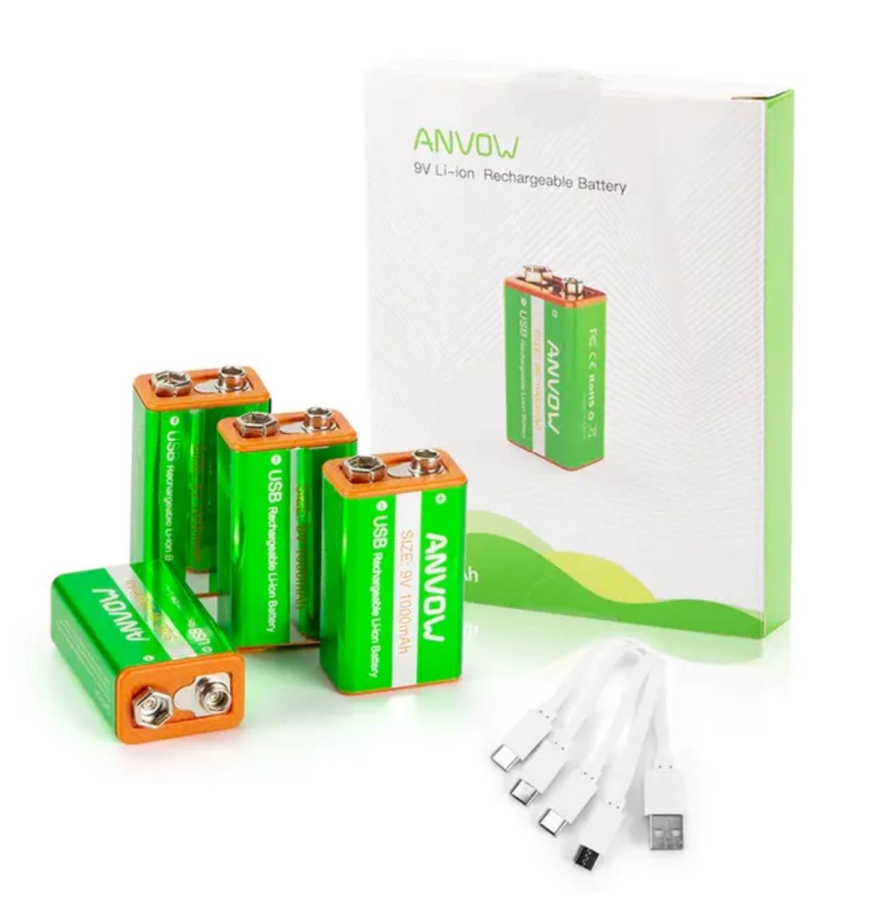 Акумулятор крона 9v 1000 mAh з USB TYPE C ЮСБ у металошукач gp pointer являє собою4030 для понтера, фото 1