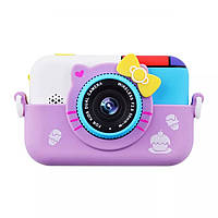 Детский цифровой фотоаппарат Smart Kids TOY G6 Хелло Китти Фиолетовый 2 камеры 40MP