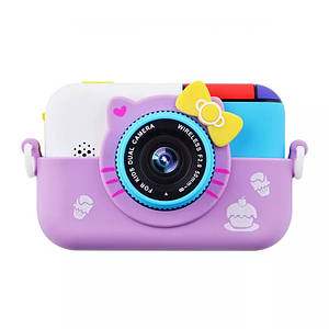 Дитячий цифровий фотоапарат Smart Kids TOY G6 Хелло Кітті Фіолетовий 2 камери 40MP