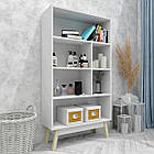 Стелаж для дому W14 на дерев'яних ніжках. Полиця для книг етажерка, поличний стелаж книжкова шафа