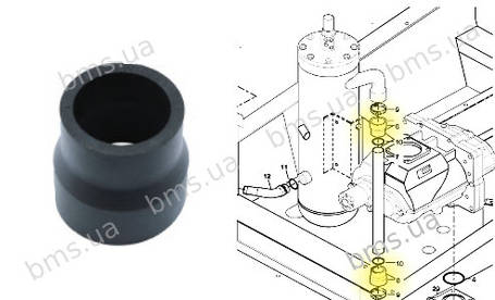 Патрубок на трубку сепаратора XAS76Dd Brinkmann 260/45/55 Original, фото 3