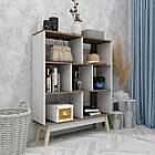 Стелаж для дому W15 на дерев'яних ніжках. Полиця для книг етажерка, поличний стелаж книжкова шафа