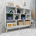 Стелаж для дому W16 на дерев'яних ніжках. Полиця для книг етажерка, поличний стелаж книжкова шафа