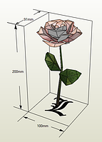 PaperKhan конструктор из картона 3D роза растение Паперкрафт Papercraft набор для творчества игрушка оригами