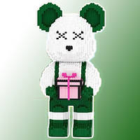 Конструктор Magic Blocks в виде мишки Bearbrick с подарком Цвет: Зелёный 43 см